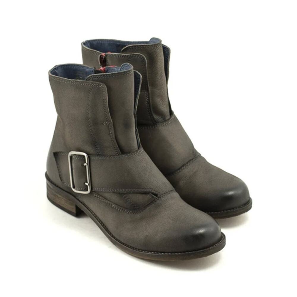 Unity In Diversity Lugano Booties London Gray Leather Size 7.5 US 38 EU NIB Edgy